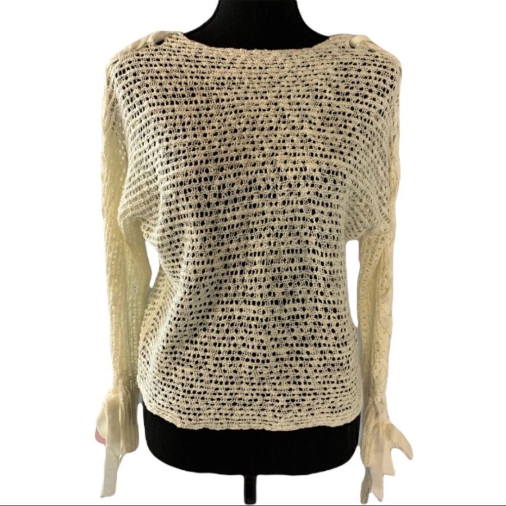 NWT REWIND Crocheted Ribbon Long Sleeves Sz S NWT